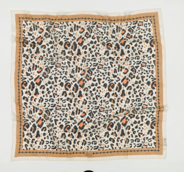 Foulard Bandana Leo Beige Camel Coton