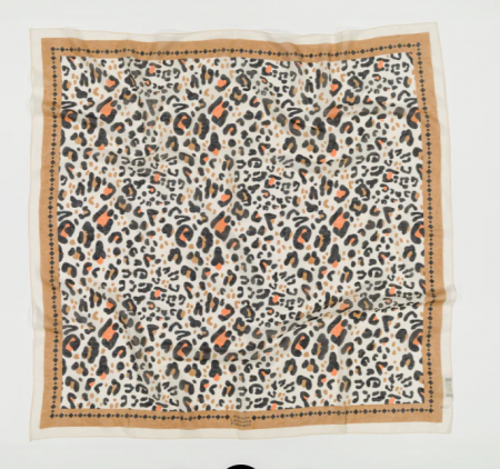 Foulard Bandana Leo Beige Camel Coton