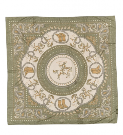 Foulard rodeo kaki coton