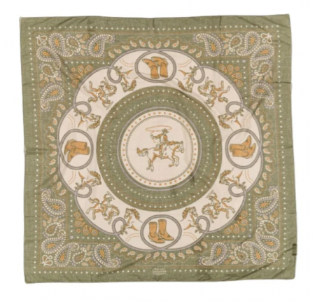Foulard rodeo kaki coton