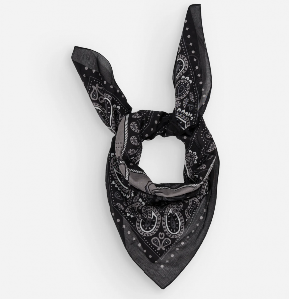Foulard rodeo noir coton