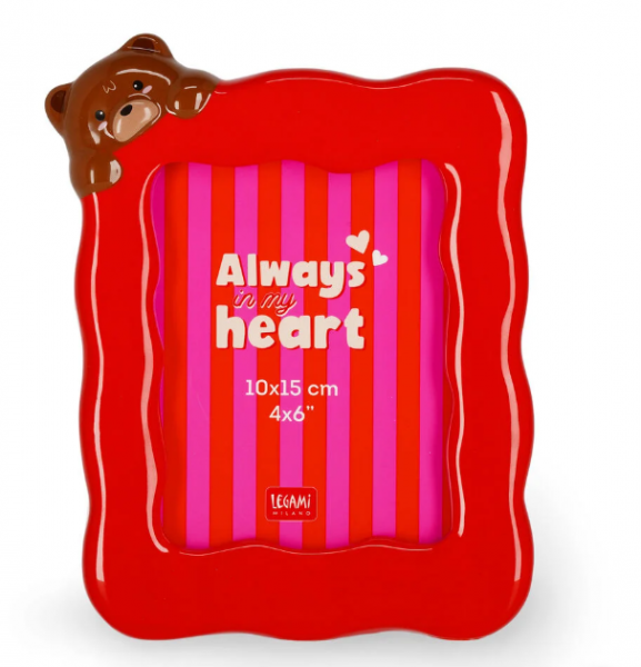 FRAME THE MOMENT - CADRE PHOTO TABLE EN C�RAMIQUE - TEDDY BEAR