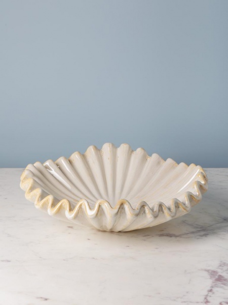 Grand plat � fruits beige M�dusa