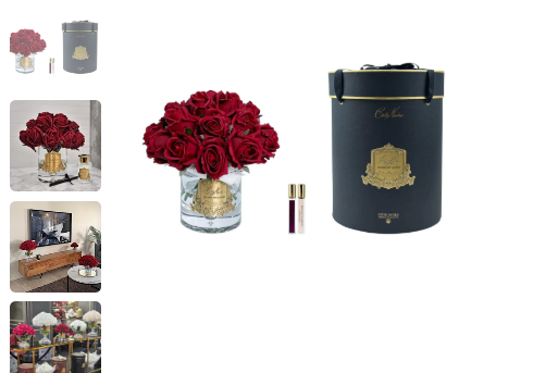 Grand Rose Bud Bouquet - Red - Clear & Gold