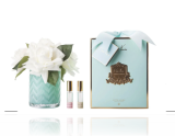 Herringbone Flower Jade - White Roses - vase jade &agrave; chevrons - Roses blanches