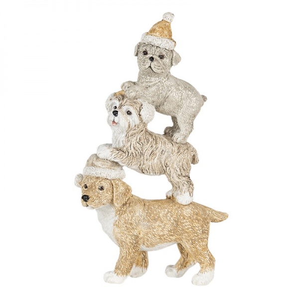 Image de decoration de Noel chiens Gris, Beige, Blanc 10x4x18 cm
