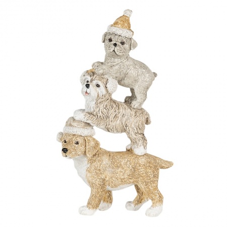 Image de decoration de Noel chiens Gris, Beige, Blanc 10x4x18 cm