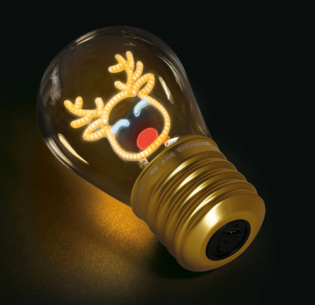 LIGHT-BULB SHAPED TABLE LAMP - BULB FICTION - REINDEER