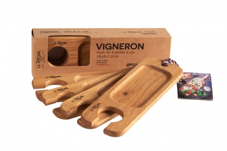 Lot de 4 Planches apéro / pelles à Vin \'Vigneron\'