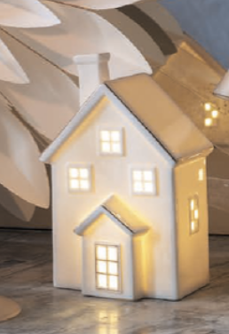 Maison décorative illuminée en céramique PM