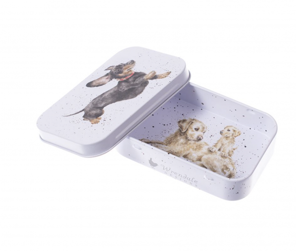 Mini boite en m�tal  - Chien -  sentiment de veille de week-end