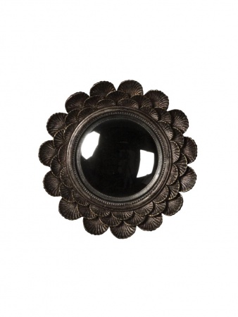 Miroir convexe coquillages argents