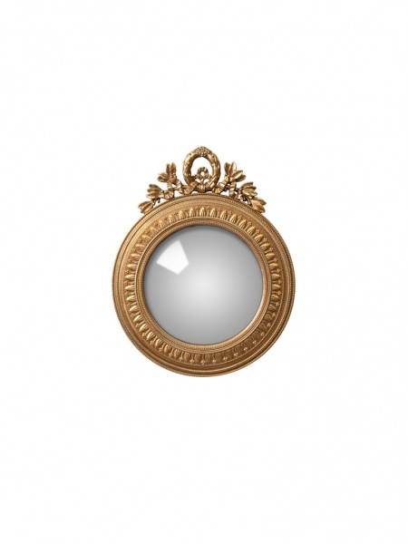 Miroir convexe dor� et guirlande