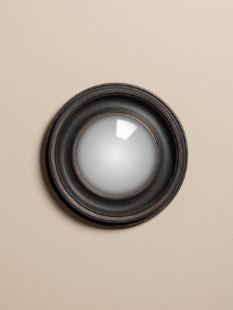 Miroir convexe patine noire 29 cm