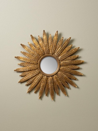 Miroir convexe plumes d\'or