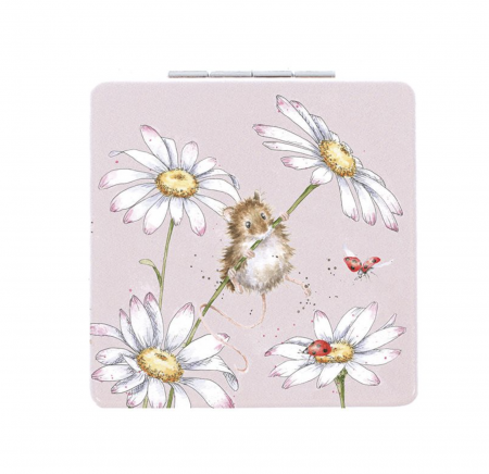 Miroir de poche - Souris - Oh, une marguerite !