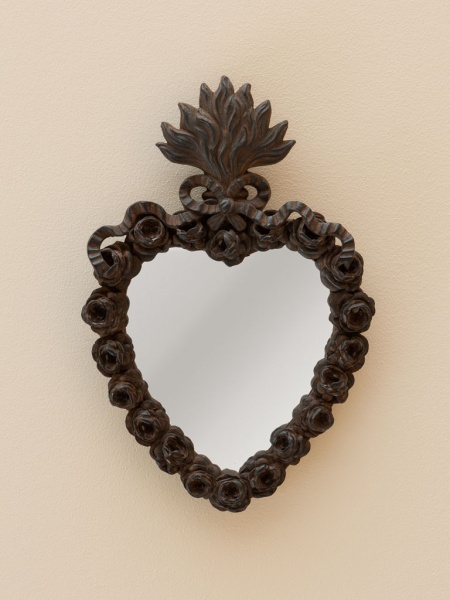 Miroir Ex-voto patine fonc�e