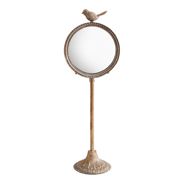 MIROIR sur pied dor� Oiseau