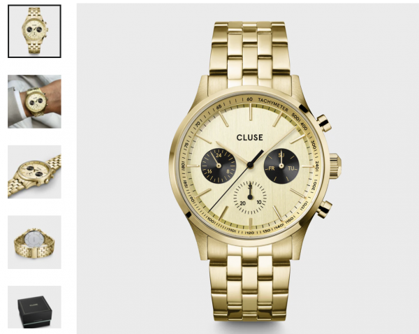 Montre Anth�or Multifunction Watch Steel Full Gold, Gold - Bracelet Acier couleur Or - Cadran Or - Fond Or / Black
