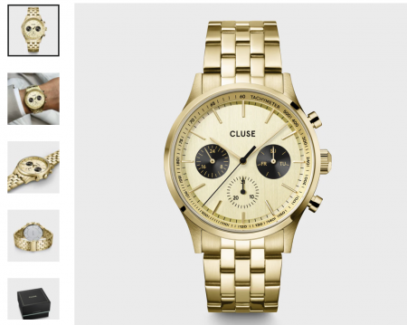 Montre Anthéor Multifunction Watch Steel Full Gold, Gold - Bracelet Acier couleur Or - Cadran Or - Fond Or / Black