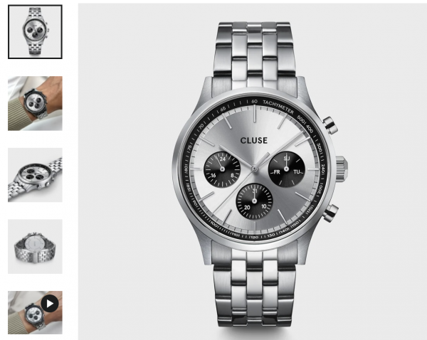 Montre Anth�or Multifunction Watch Steel Silver, Silver - Bracelet Acier couleur Argent - Cadran Argent - Fond Argent / Black