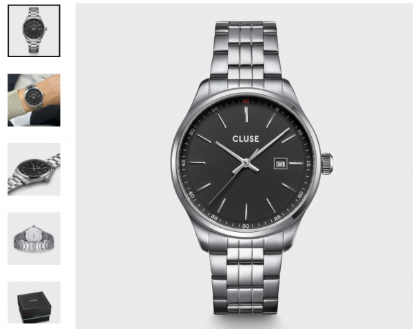 Montre Anth�or Watch Steel Black, Silver - Bracelet Acier couleur Argent - Cadran Argent - Fond Black / Argent