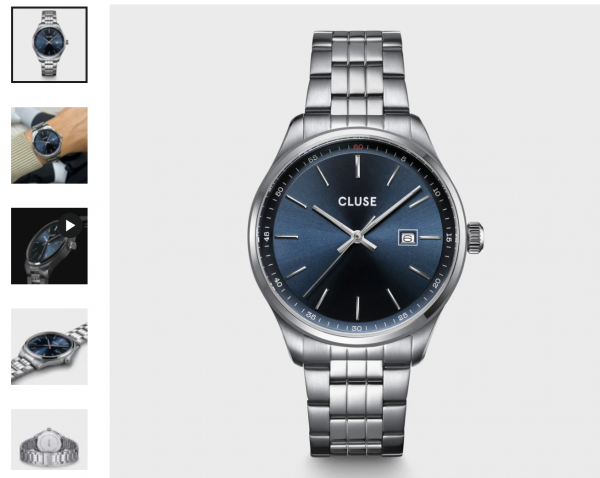 Montre Anth�or Watch Steel Blue, Silver Colour - Bracelet Acier couleur Argent - Cadran Argent - Fond Bleu / Argent