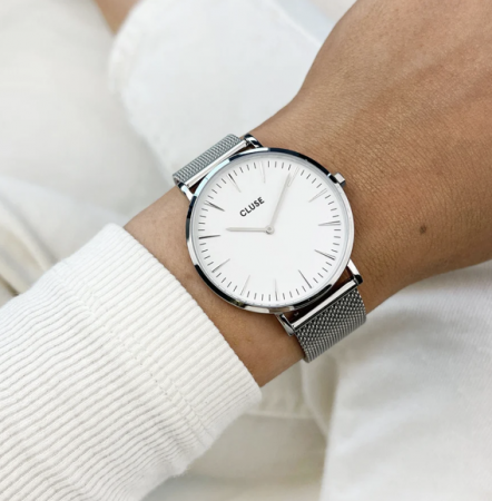 Montre BOHO CHIC MESH Acier Blanc