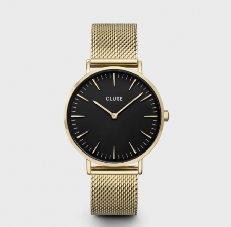 Montre BOHO CHIC MESH Acier Noir/Gold