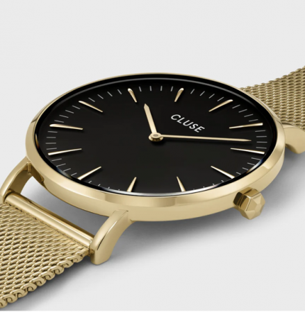 Montre BOHO CHIC MESH Acier Noir/Gold