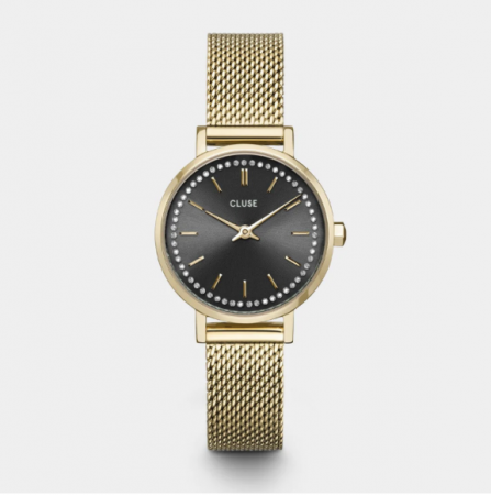 Montre BOHO PETITE CRYSTALS MESH Noir/Gold