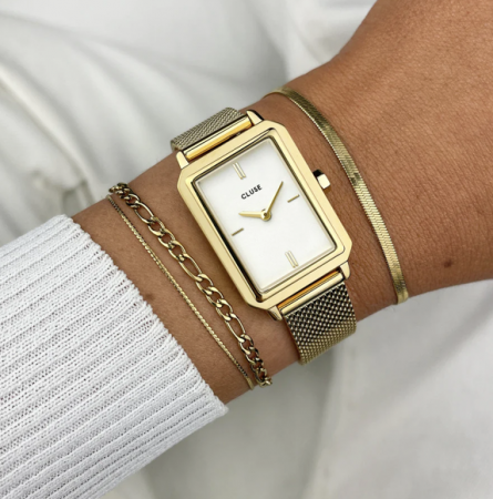 Montre FLUETTE MESH Acier Blanc/Gold