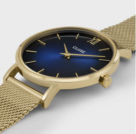 Montre MINUIT MESH Acier Marine/Gold