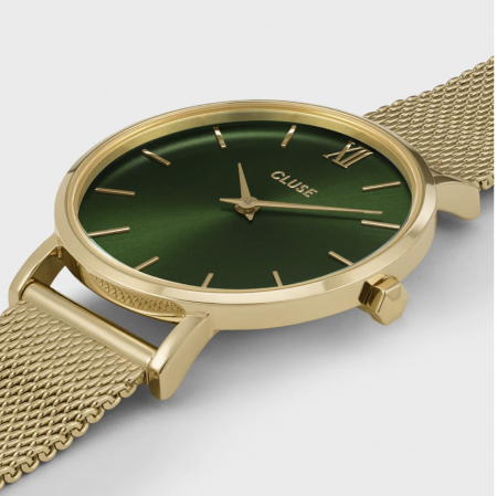 Montre MINUIT MESH Acier Vert/Gold