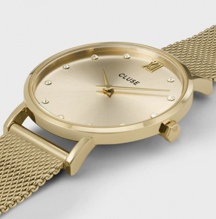 Montre MINUIT MESH CRYSTALS Acier Full Gold
