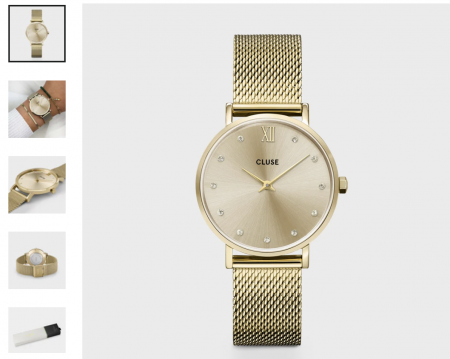 Montre MINUIT MESH CRYSTALS Acier Full Gold