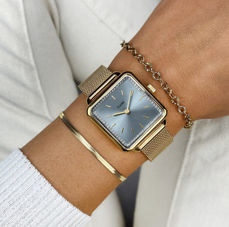 Montre TETRAGONE MESH Bleu/Gold