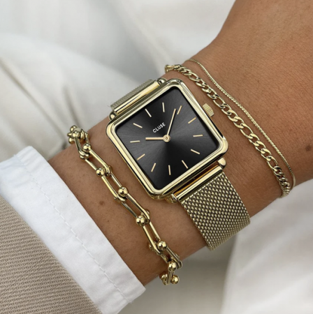 Montre TETRAGONE MESH Noir/Gold