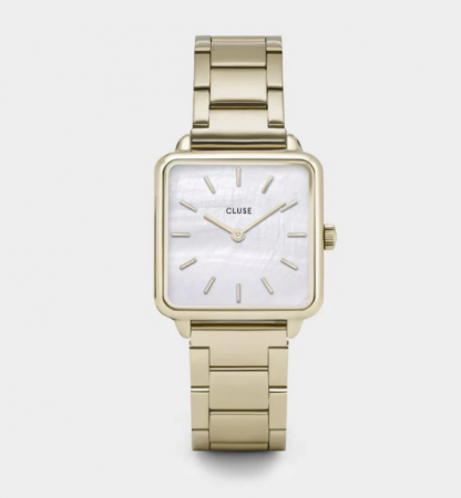 Montre TETRAGONE THREE LINK Blanc/Gold