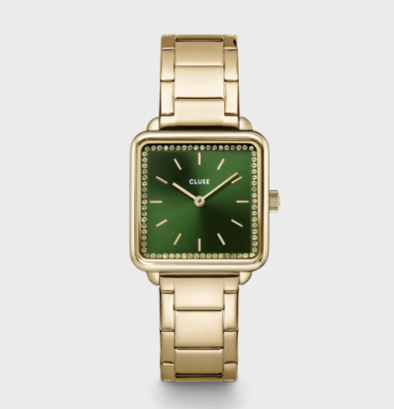 Montre TETRAGONE THREE LINK Vert/Gold