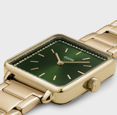 Montre TETRAGONE THREE LINK Vert/Gold