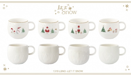 MUG EN PORCELAINE / 4 DESIGNS AVEC MOTIF EN RELIEF