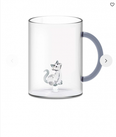 Mug en verre  borosilicate avec décor CHAT