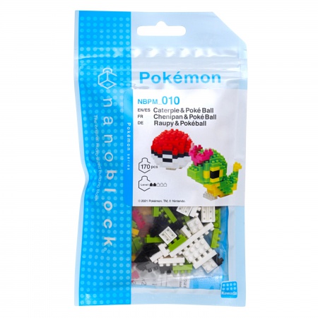 NANOBLOCK Pokemon Caterpie Chenipan Raupy & Pokeball