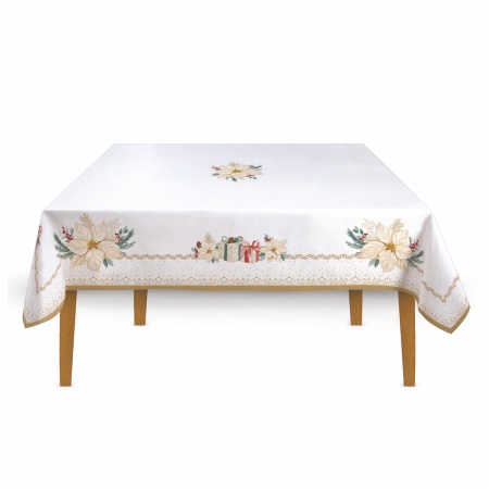 NAPPE 6 PERSONNES - 100% COTON - 180x145cm - WHITE ELEGANCE