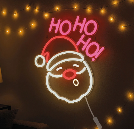 NEON-EFFECT LED SIGN - IT\'S A SIGN - SANTA CLAUS