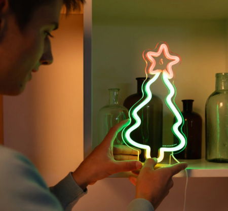 NEON-EFFECT LED SIGN - IT\'S A SIGN - XMAS TREE