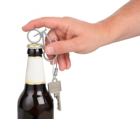 Ouvre-bouteilles avec porte-clés, vélo, argent