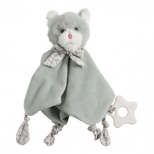 peluche - Toudoux Chaton avec anneau de dentition gris