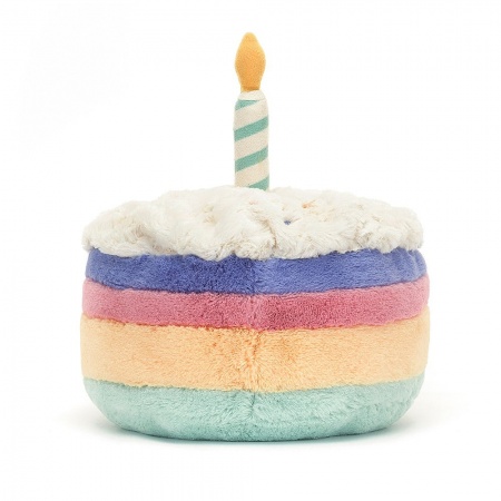 Peluche Amuseable Cake d\'anniversaire arc en ciel